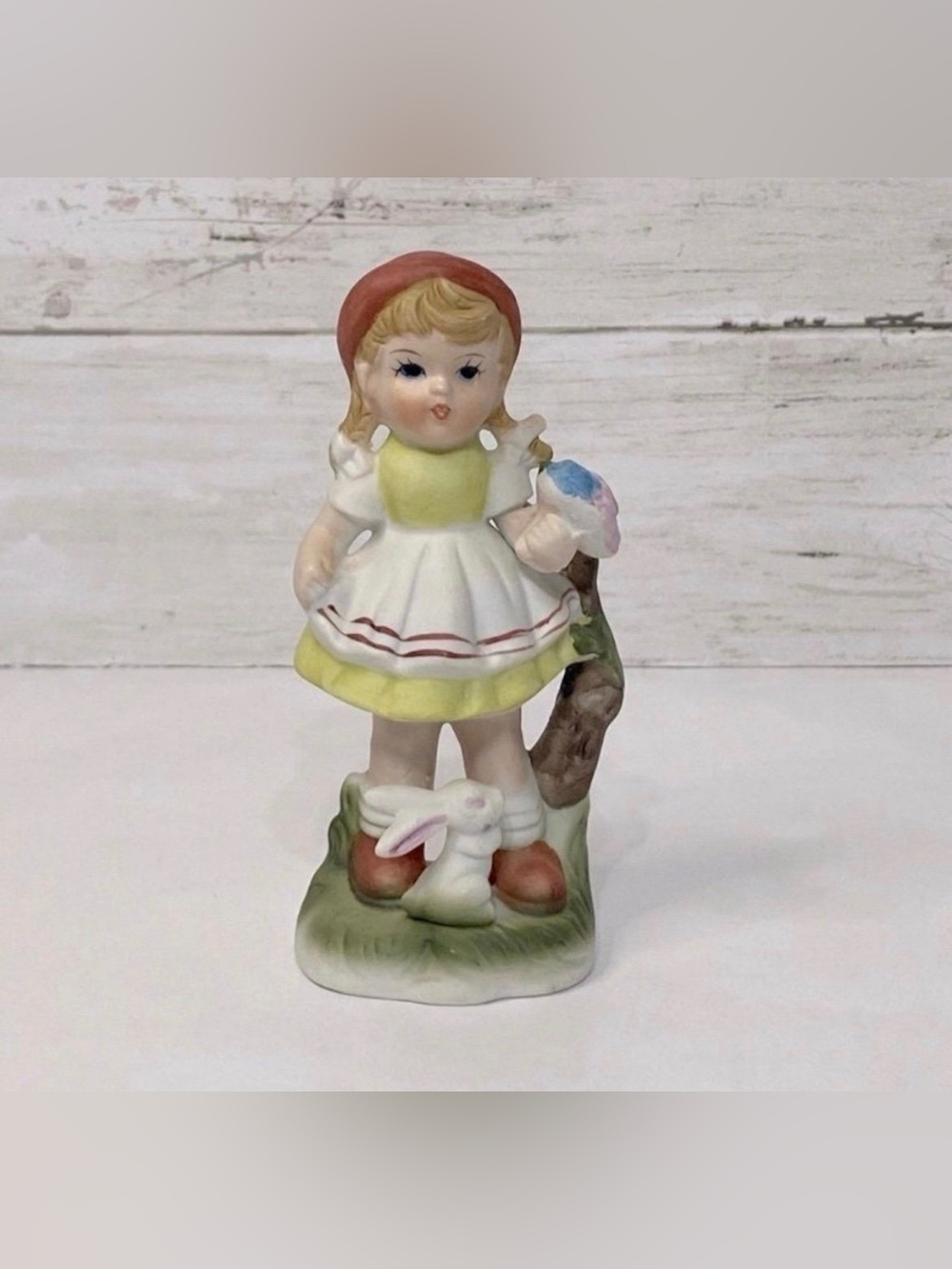 VTG Toma Porcelain Figurine Girl & Bunny
